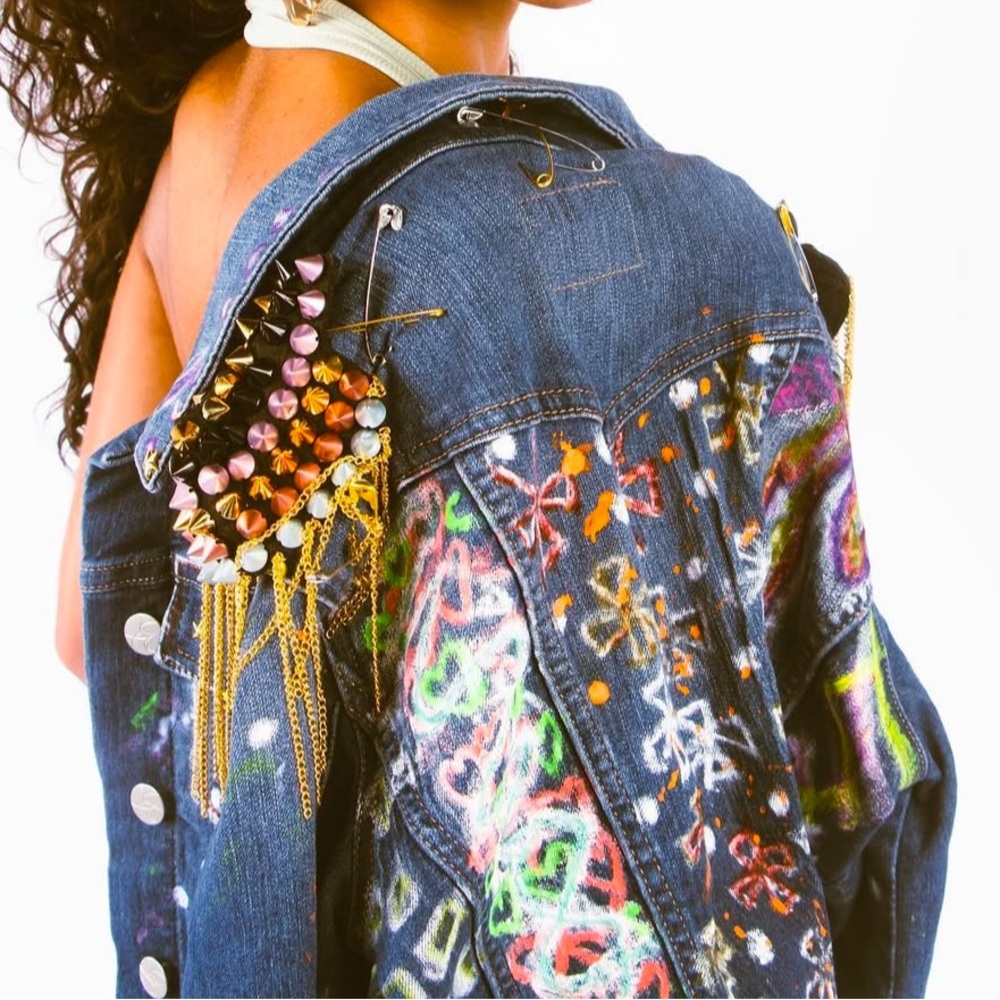 Colorful Graffiti Denim Jacket